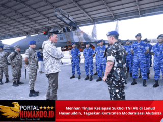 "Menhan Tinjau Kesiapan Sukhoi TNI AU di Lanud Hasanuddin, Tegaskan Komitmen Modernisasi Alutsista