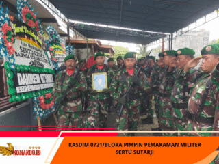 Kasdim 0721/Blora Pimpin Pemakaman Militer Sertu Sutarji