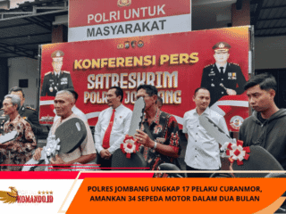 Polres Jombang Ungkap 17 Pelaku Curanmor, Amankan 34 Sepeda Motor Dalam Dua Bulan