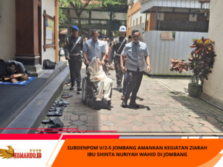 SUBDENPOM V/2-5 JOMBANG AMANKAN KEGIATAN ZIARAH IBU SHINTA NURIYAH WAHID DI JOMBANG