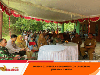 Dandim 0721/Blora Mengikuti Vicon Launching Jembatan Garuda