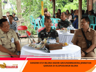 Dandim 0721/Blora Hadiri Groundbreaking Jembatan Garuda di Klopoduwur Blora
