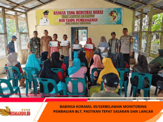 Babinsa Koramil 05/Serbelawan Monitoring Pembagian BLT, Pastikan Tepat Sasaran dan Lancar