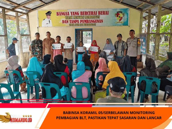 Babinsa Koramil 05/Serbelawan Monitoring Pembagian BLT, Pastikan Tepat Sasaran dan Lancar