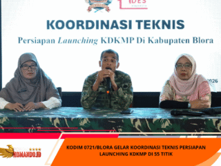 Kodim 0721/Blora Gelar Koordinasi Teknis Persiapan Launching KDKMP di 55 Titik
