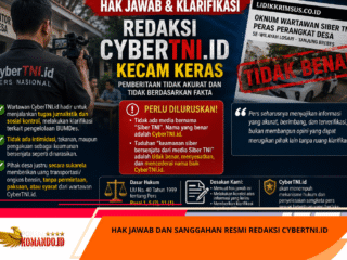 HAK JAWAB DAN SANGGAHAN RESMI REDAKSI CYBERTNI.ID