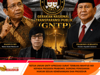 Ketua Umum GNTP Apresiasi Surat Terbuka Mahfud MD kepada Presiden Prabowo, Dorong Penegakan Hukum Sesuai Kewenangan dan Prosedur